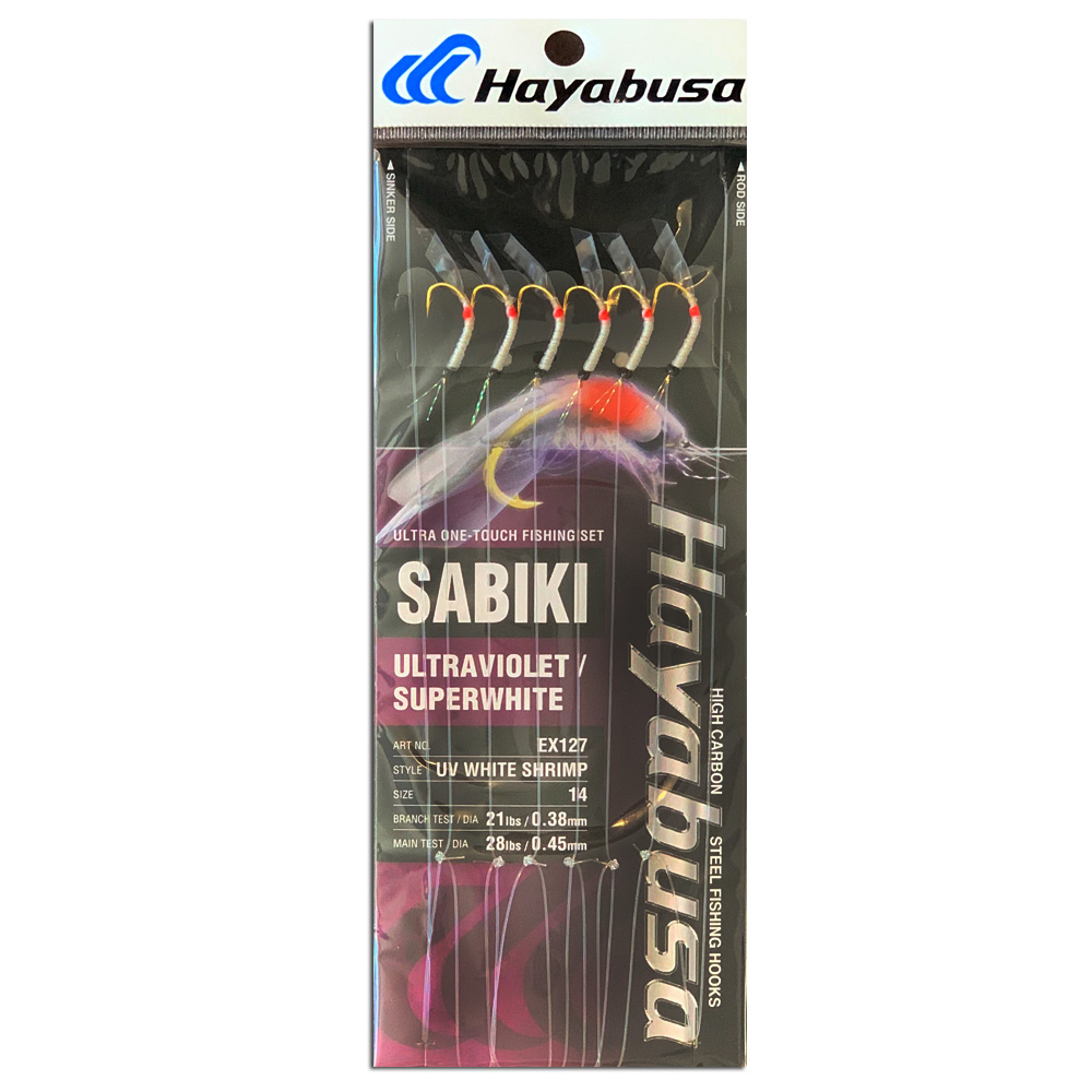 Sabiki® EX127 - UV White Shrimp - Hayabusa Fishing USA
