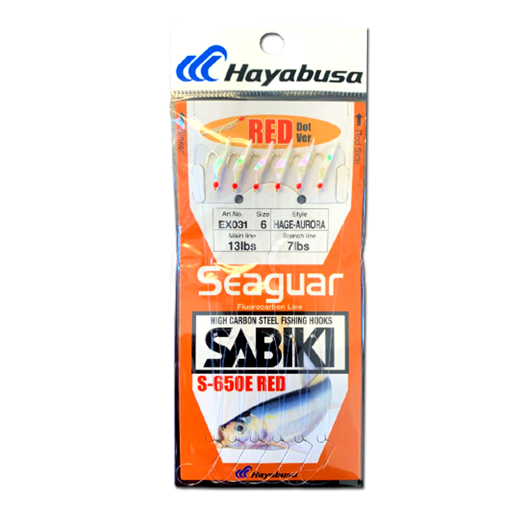 EX031 Sabiki® S650E - Red Dot Version - Hage Fish Skin - Aurora